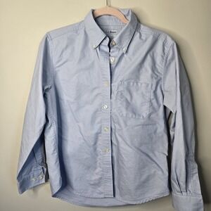 L.L. Bean Womens Sz Small Petite Chambray Blue Button Down Shirt Preppy Work